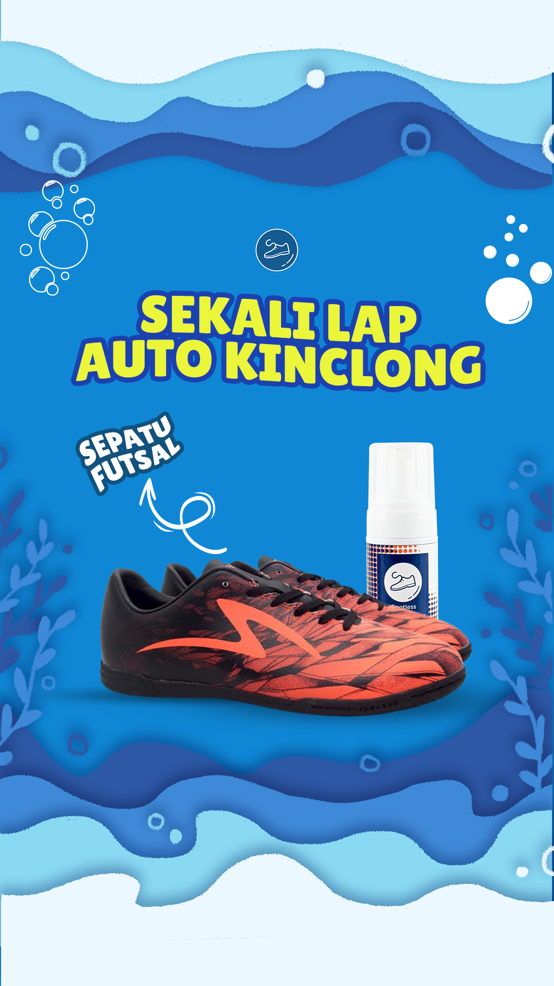 Cuci Sepatu Gak Usah Repot-Repot Dibasahin Air!  Spotless Foam Cleaner Solusinya!