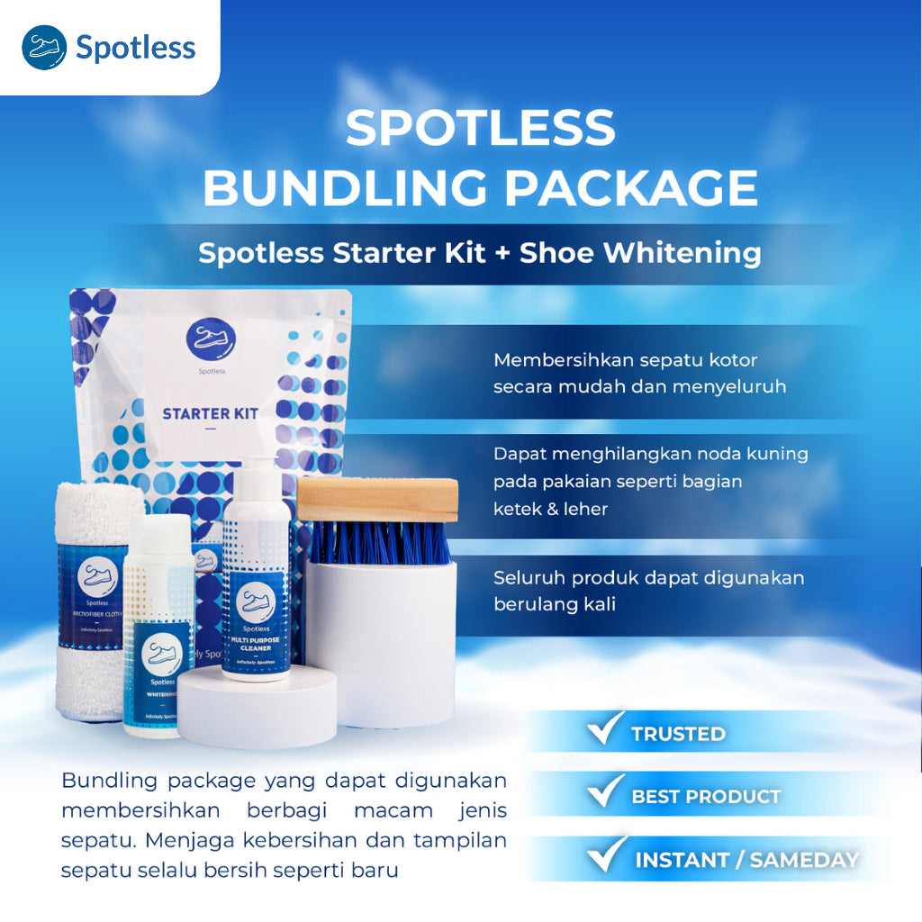 Spotless Starter Kit + Shoe Whitening – Pembersih & Pemutih Sepatu