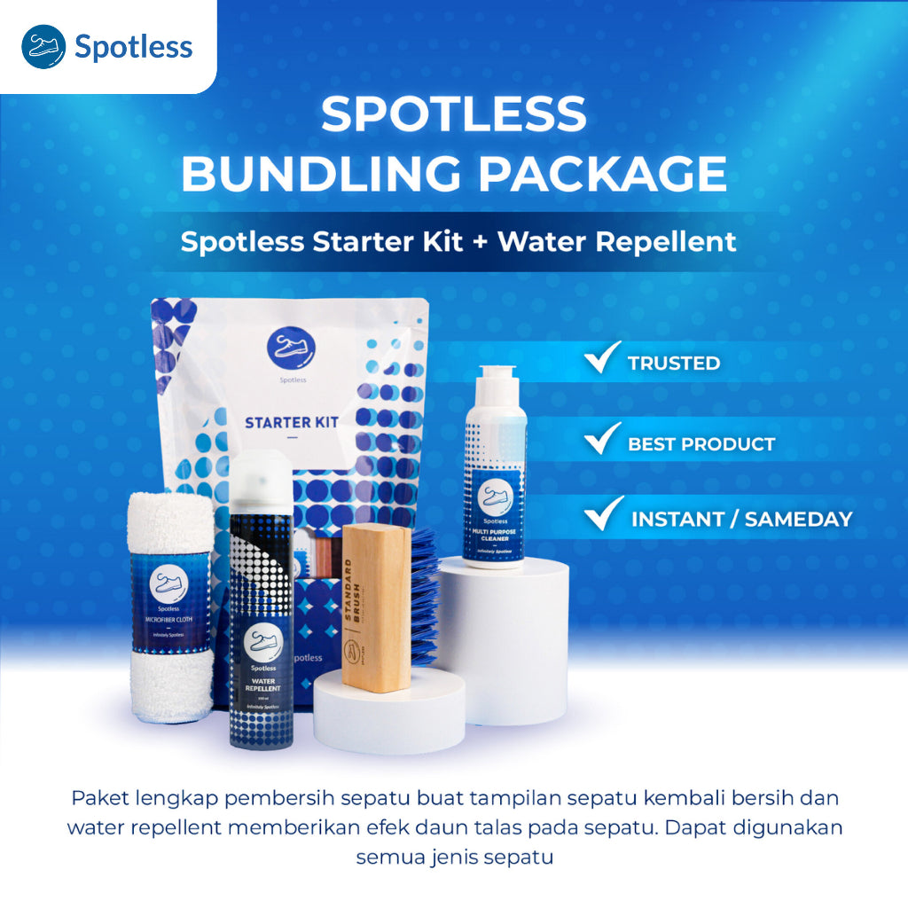 Spotless Starter Kit + Water Repellent – Pembersih & Anti Air Sepatu