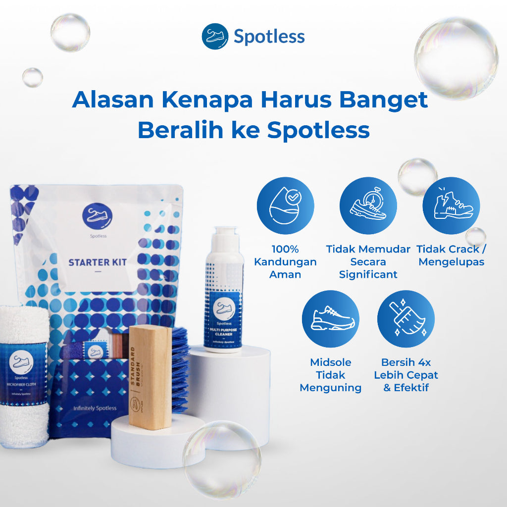 Spotless Shoe Cleaner Starter Kit - Paket Lengkap Sabun Cuci Pembersih Sepatu Kotor