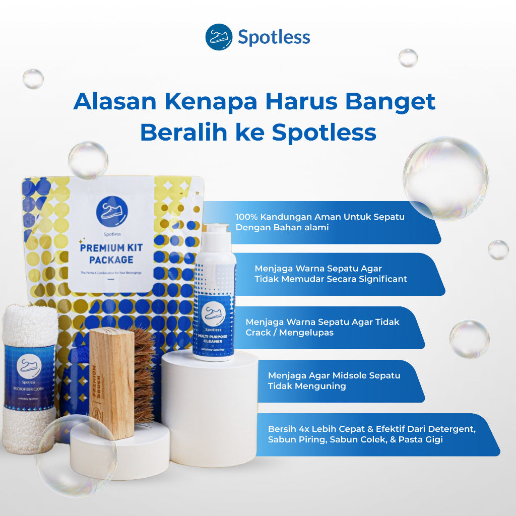 Spotless Shoe Cleaner Premium Kit Package - Paket Sabun Cuci Pembersih Sepatu Kotor