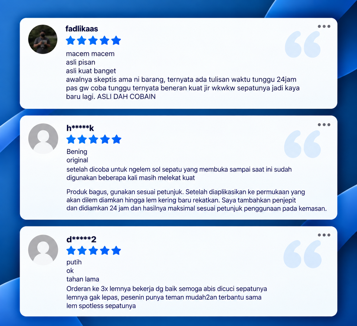 Customer testimonial