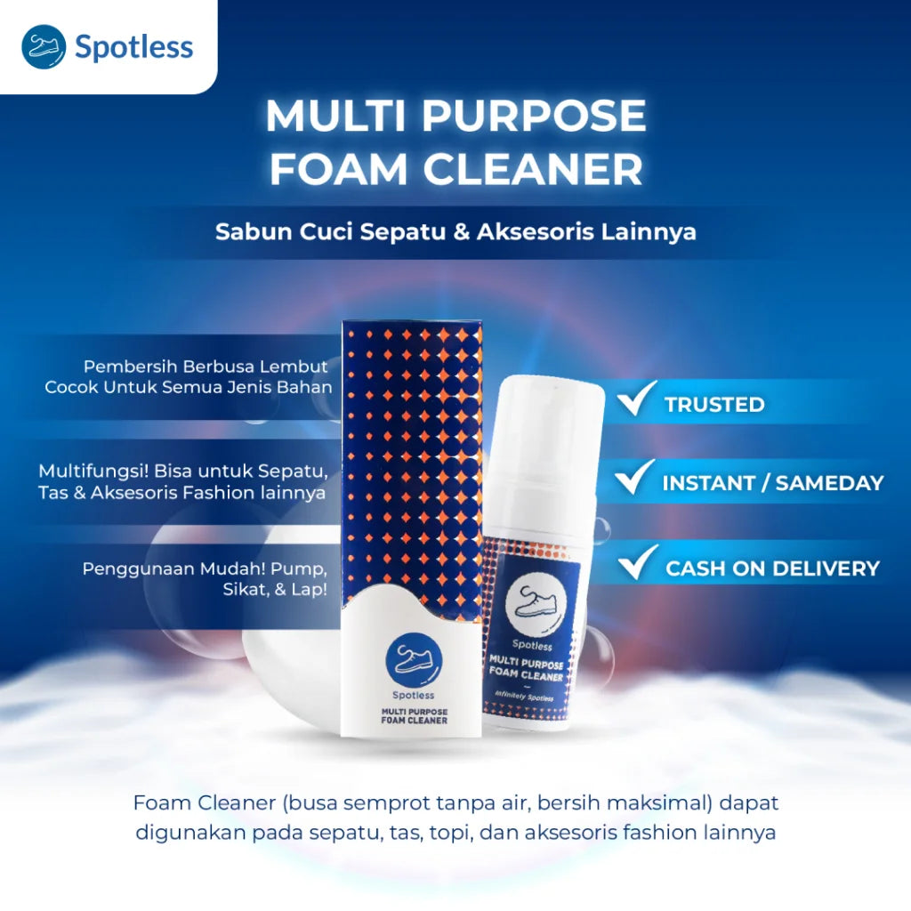 Spotless Multi Purpose Foam Cleaner Pembersih Kotoran & Noda Sepatu Tanpa Air