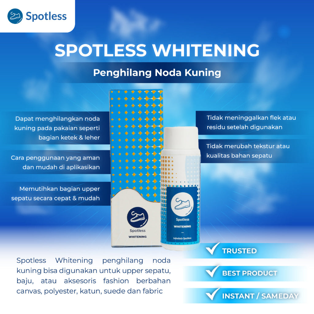 Spotless Whitening - Cairan Pemutih Penghilang Noda Kuning Sepatu dan Baju