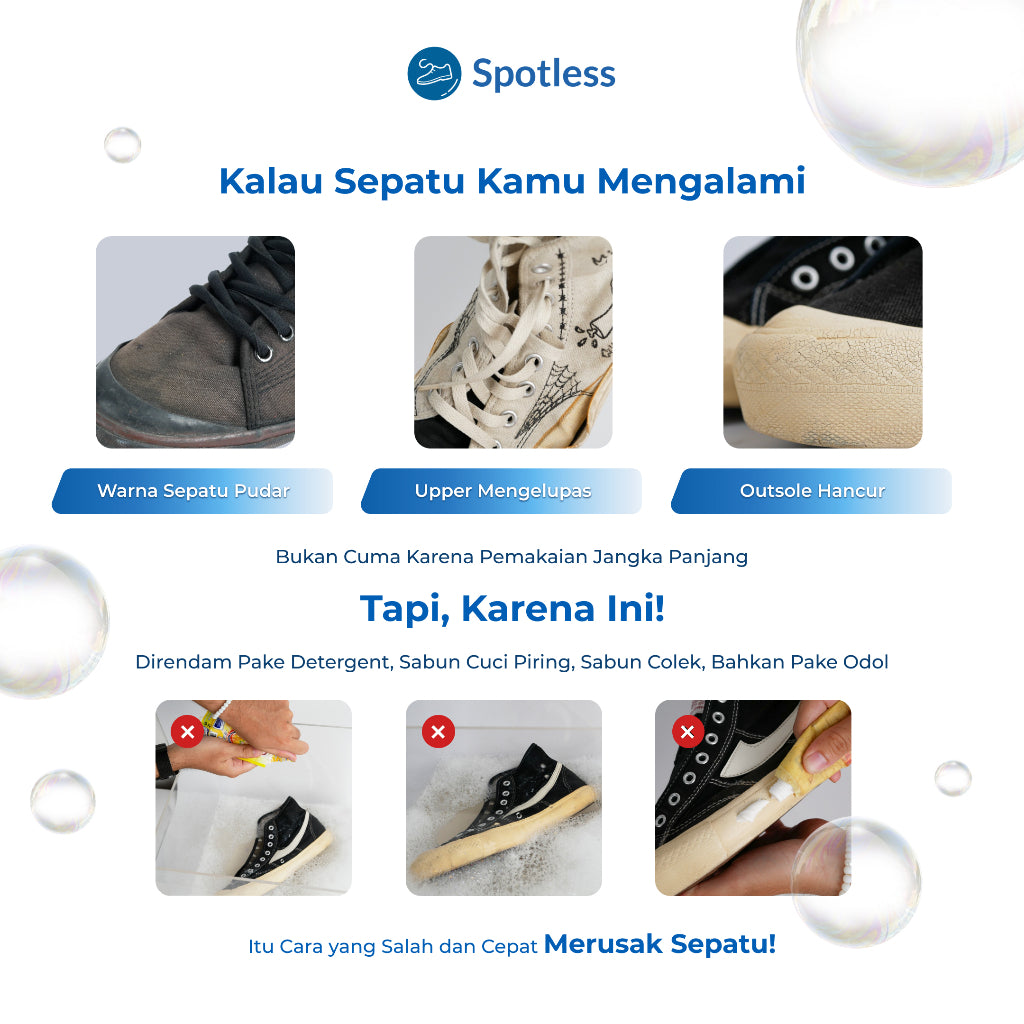 Spotless Shoe Cleaner Starter Kit - Paket Lengkap Sabun Cuci Pembersih Sepatu Kotor