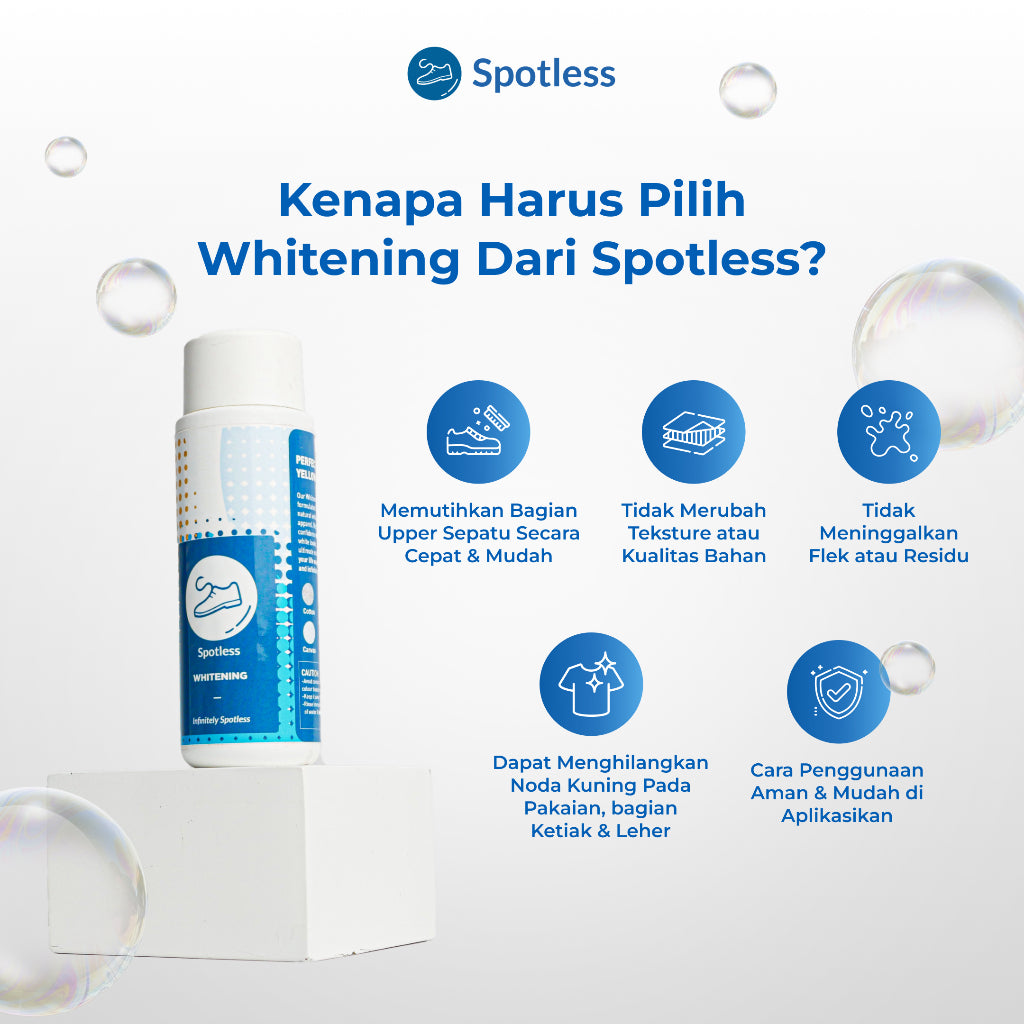 Spotless Whitening - Cairan Pemutih Penghilang Noda Kuning Sepatu dan Baju