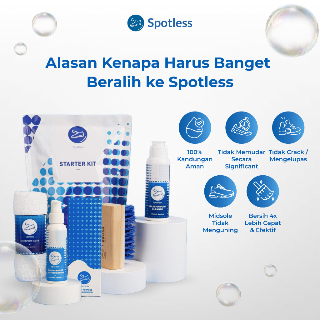 Spotless Shoe Cleaner Starter Kit + Multi Purpose Leather Lotion - Paket Perawatan Cuci Sepatu Kulit