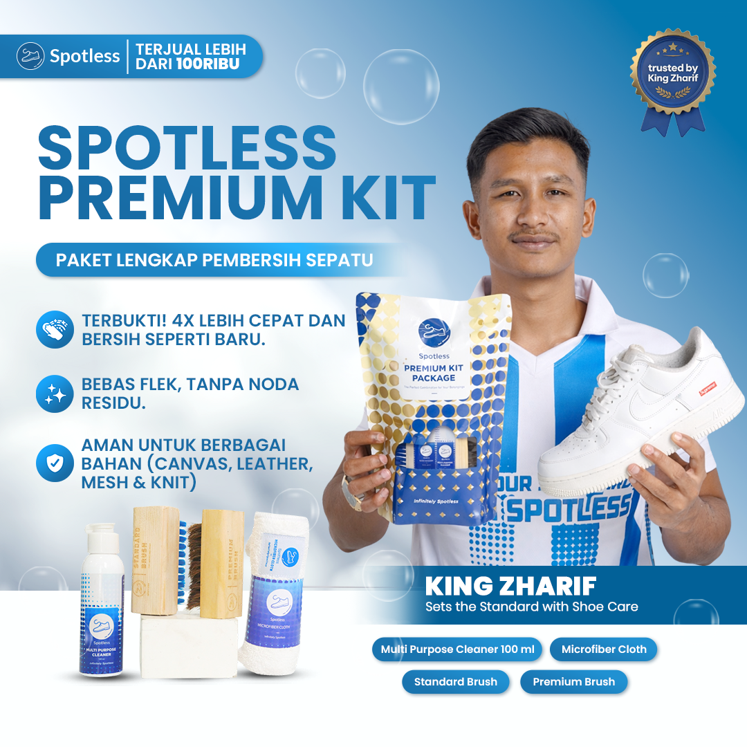 Spotless Shoe Cleaner Premium Kit Package - Paket Sabun Cuci Pembersih